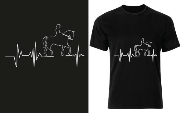 A Horse Heartbeat T-shirt Design for Graphics and Print Templates