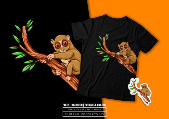 A Slow Loris Design for Embroidered Apparel