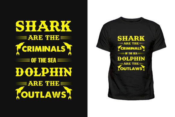 Dolphin Shark Criminal Graphic for Print Templates
