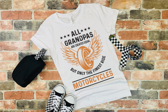 Grandpa Motorcycle Graphics for Craft & Print Templates