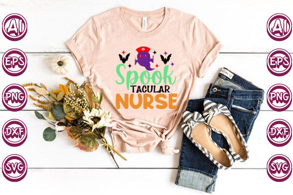 Halloween Day Spook Tacula Nurse Graphics & Print Templates