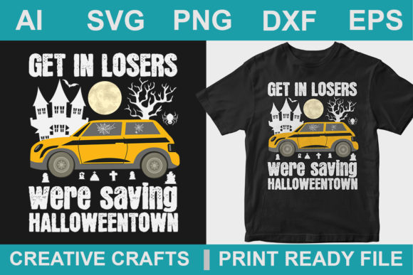 Halloween Town Design Graphics for Print Templates