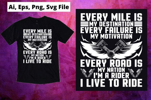Rider Motorcycle T-Shirt Graphics & Print Templates