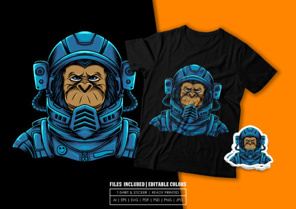 T-shirt Design - Astromonkey: Graphics & Print Templates
