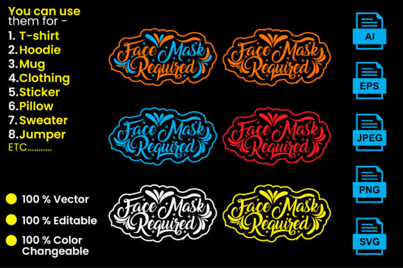 Typographic Sublimation Graphics for Print Templates
